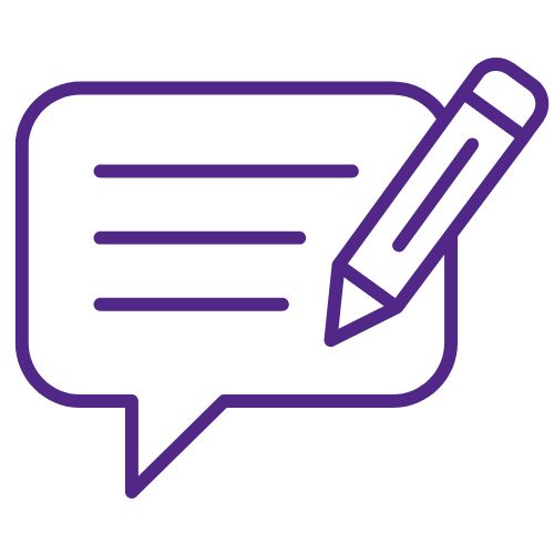 Purple comment card.