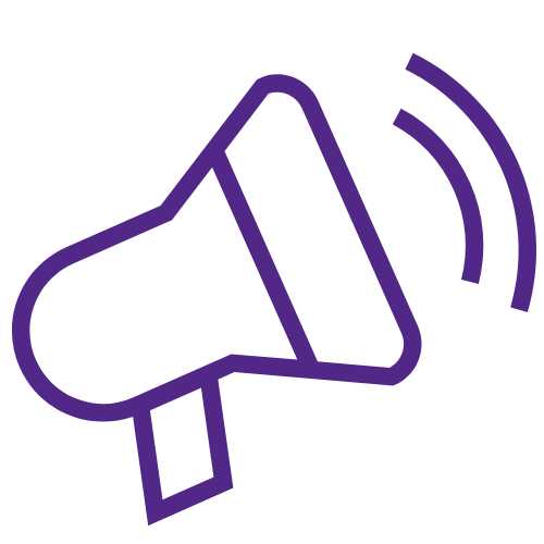 Purple speakerphone icon.