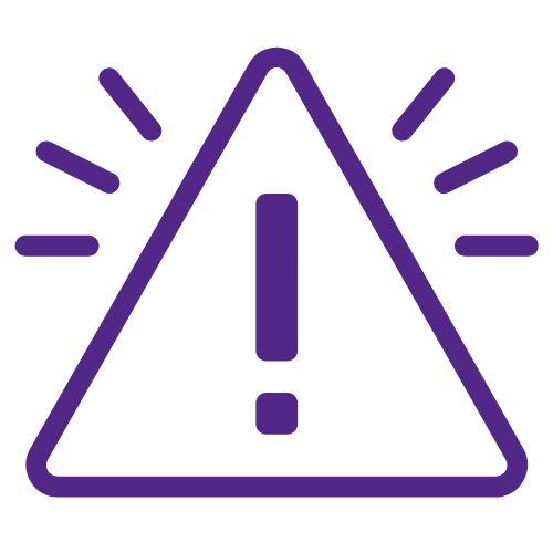 Purple warning sign.