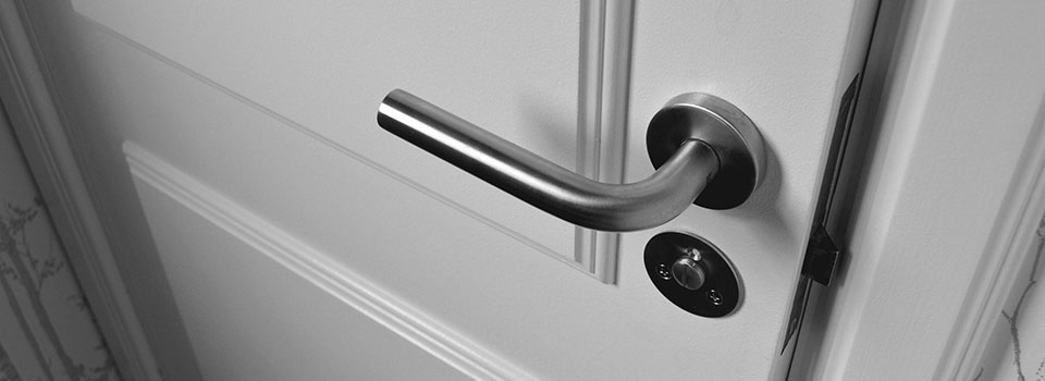 Closeup, lever-type door handle Closeup, lever-type door handle