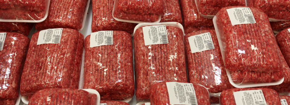 Packages of meat. Packages of meat.