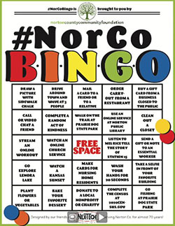 Colorful Bingo card, Norton County Community Foundation