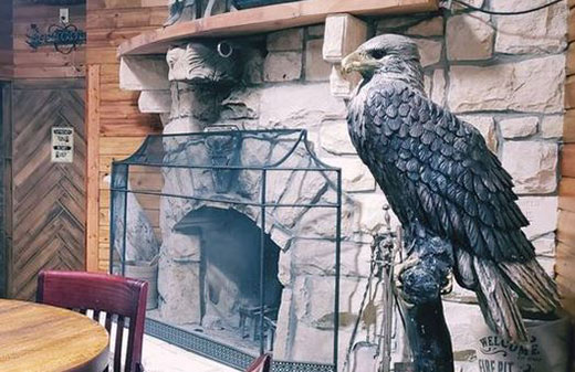 Statue of eagle at Bar and Grill in Ark City, Kansas