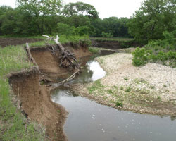 streambank eroded