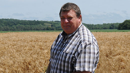 Allan Fritz, K-State wheat breeder, at Ashland Bottoms Research Farm