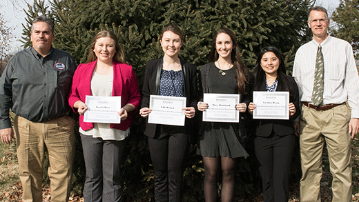 Six people standing in row, winners of ASI undergraduate research scholarships Six people standing in row, winners of ASI undergraduate research scholarships