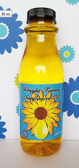 Bottle of sunflower oil, Wright Farms