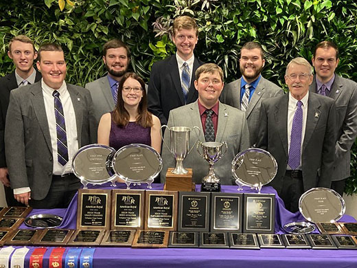 Picture of K-State crops team with awards
