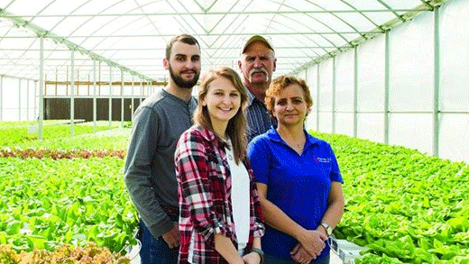 Buck Family in Hydroponic Greenhouse