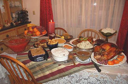 Holiday dinner table