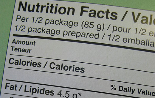 nutrition facts label