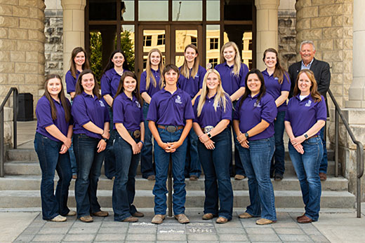 members of animal sciences leadership academy standing in formation for photograph