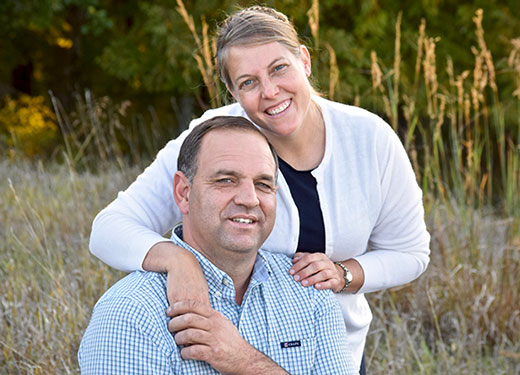 Man and woman portrait, Wayne and Carrie Grimm