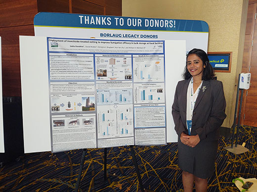 Sabita Ranahbat standing next to her poster at World Food Prize Sabita Ranahbat standing next to her poster at World Food Prize