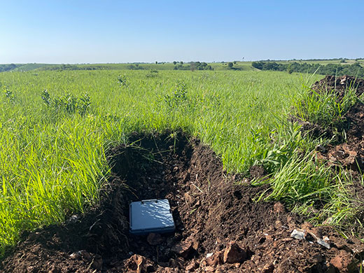 view of trench dug for septic tank view of trench dug for septic tank